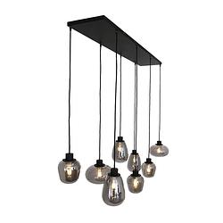 Foto van Design hanglamp - steinhauer - glas - design - e27 - l: 145cm - voor binnen - woonkamer - eetkamer - zwart