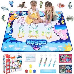 Foto van Rx goods magische kleuren water tekenmat met 22 accessoires - aqua magic - tekenbord mat - oceaan & zee - zeedieren