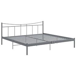 Foto van The living store metalen bedframe - grijs - 209.5 x 202 x 88.5 cm - stevig en duurzaam