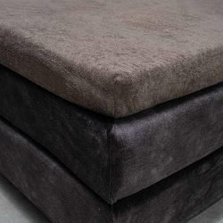 Foto van Fresh & co luxe badstof splittopper hoeslaken kleur: taupe, 200x200/210/220