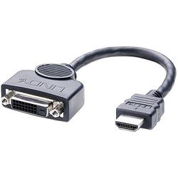 Foto van Lindy hdmi / dvi adapterkabel hdmi-a stekker, dvi-d 24+1-polige bus 0.20 m zwart 41227 hdmi-kabel