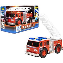Foto van Speelgoed brandweerwagen met licht en geluid 18 x 8 x 10.5 cm - speelgoed vrachtwagens