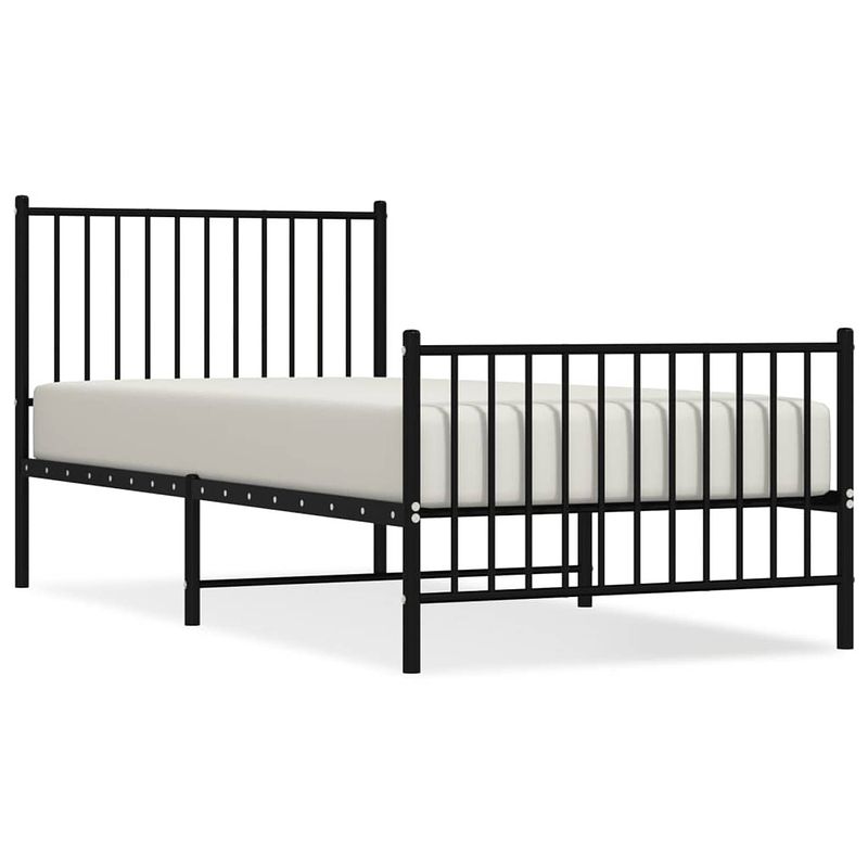 Foto van The living store bedframe - metalen bedframe - 207 x 95 x 90.5 cm - zwart