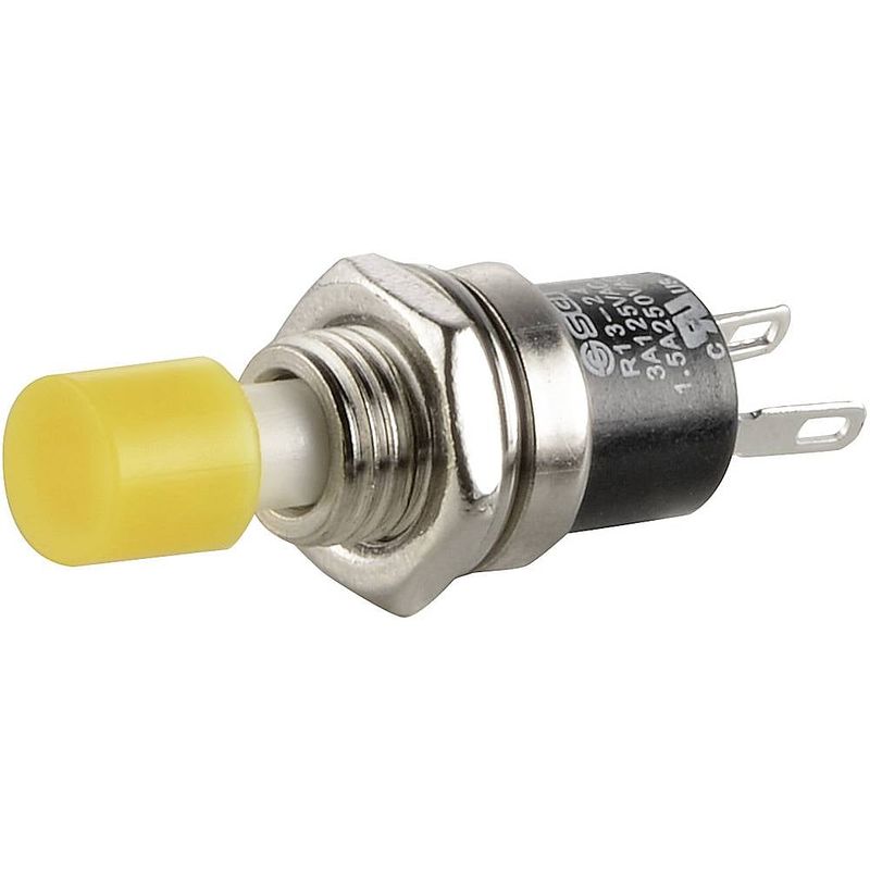 Foto van Tru components 1587870 tc-r13-24a1-05 ye druktoets 250 v/ac 1.5 a 1x uit/(aan) moment 1 stuk(s)