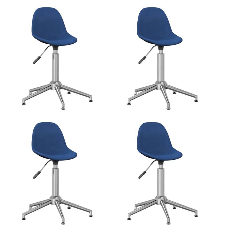 Foto van Vidaxl eetkamerstoelen draaibaar 4 st stof blauw