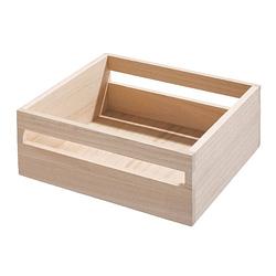 Foto van Idesign - opbergbox met handvat, 25.4 x 25.4 x 10.5 cm, paulownia hout - idesign eco wood