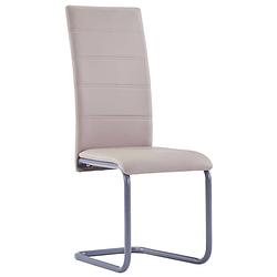 Foto van The living store zwevende eetkamerstoelen - cappuccino - 41 x 52.5 x 102.5 cm - kunstleren bekleding