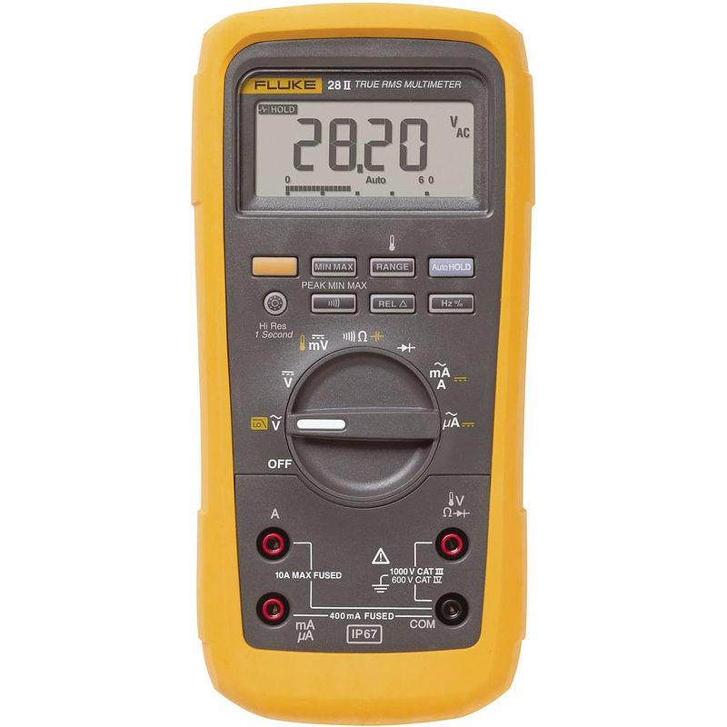 Foto van Fluke 28ii/eur multimeter digitaal waterbestendig (ip67) cat iii 1000 v, cat iv 600 v weergave (counts): 20000