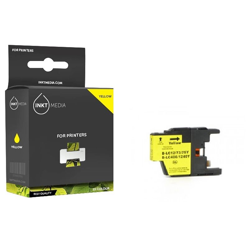 Foto van Inktmedia® -navulinkt - geschikt brother lc-1240ye inktcartridge geel - navul inkt - refill inkt