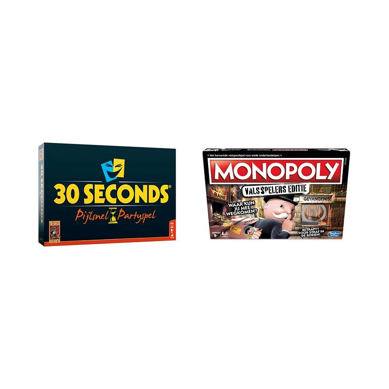 Foto van Spellenbundel - bordspellen - 2 stuks - 30 seconds & monopoly valsspelerseditie