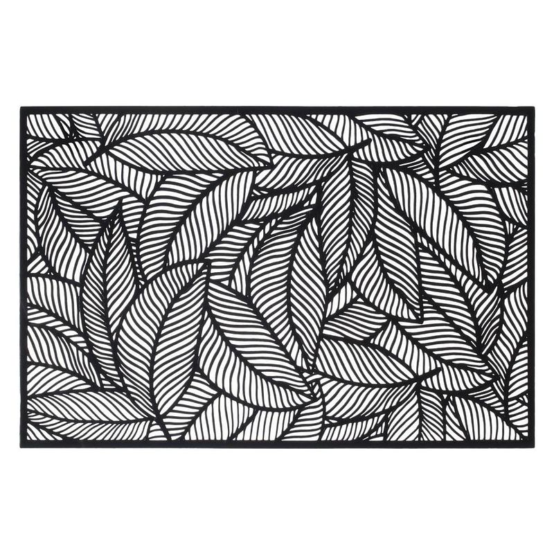 Foto van Rechthoekige placemat jungle zwart pvc 45 x 30 cm - placemats