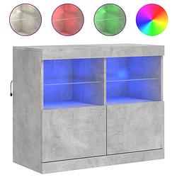 Foto van Vidaxl dressoir met led-verlichting 81x37x67 cm betongrijs