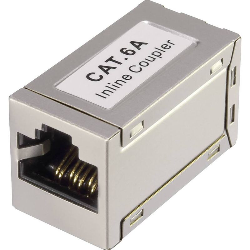 Foto van Renkforce rj45 netwerk adapter cat 6a [1x rj45-bus - 1x rj45-bus] wit