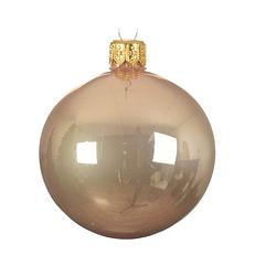 Foto van Kerstballen glas d10 cm toffee 4st kerst