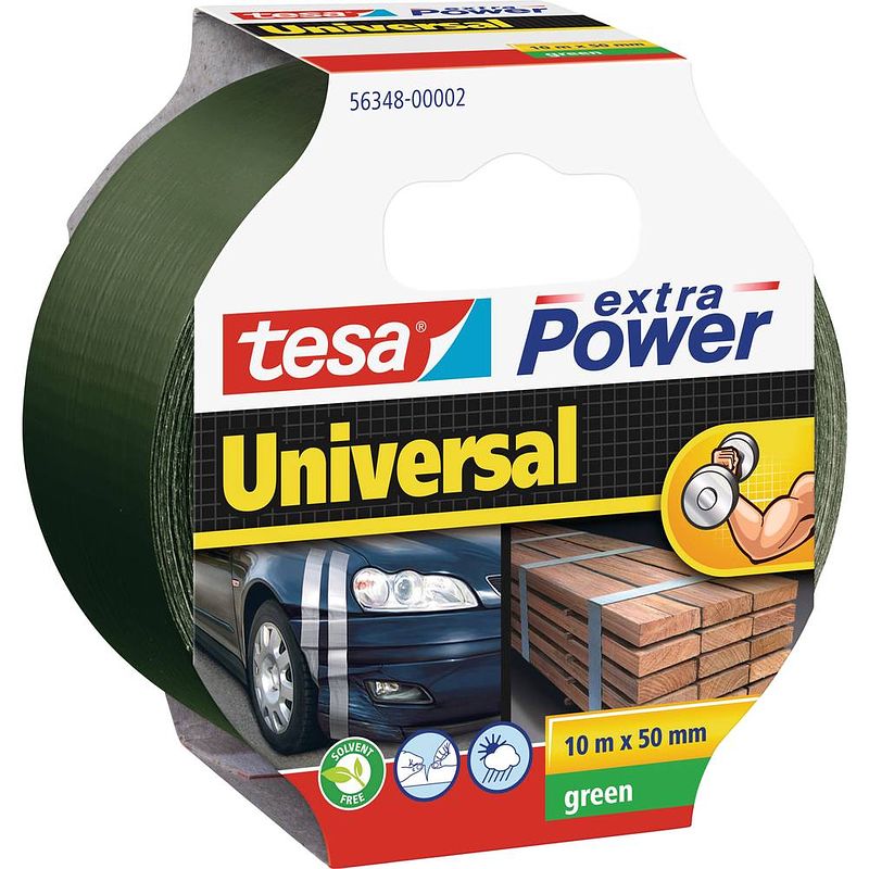 Foto van Tesa universal 56348-00002-05 textieltape tesa extra power groen (l x b) 10 m x 50 mm 1 stuk(s)