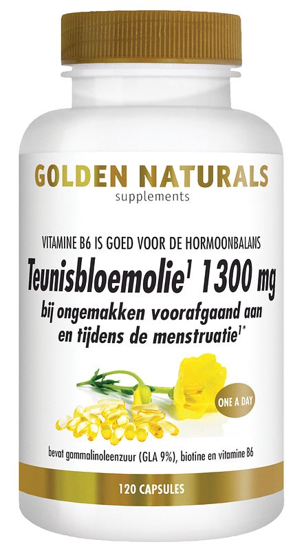 Foto van Golden naturals teunisbloemolie 1300mg capsules