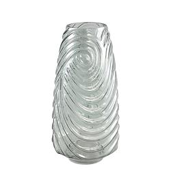 Foto van Ptmd silli green sprayed glass vase wavy structure l