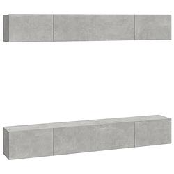 Foto van The living store tv-wandmeubel - betongrijs - 100 x 30 x 30 cm - bewerkt hout