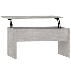 Foto van The living store salontafel lift-top - bewerkt hout - 80x50.5x41.5cm - betongrijs