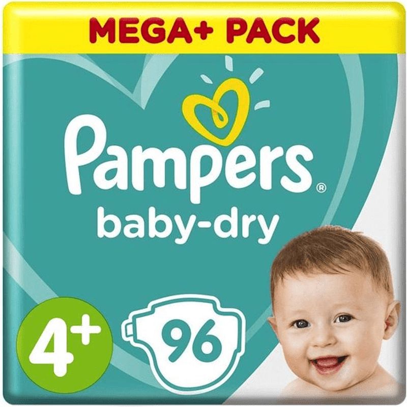 Foto van Pampers - baby dry - maat 4+ - megapack - 96 stuks - 10/15kg
