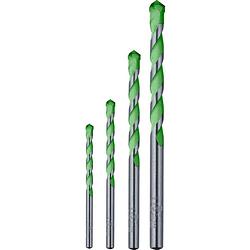 Foto van Kwb 052800 carbide graniet boren 4-delig 5.0 mm, 6.0 mm, 8.0 mm, 10.0 mm cilinderschacht 1 set(s)