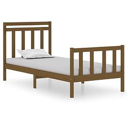 Foto van The living store bedframe grenenhout 90x190 cm - honingbruin