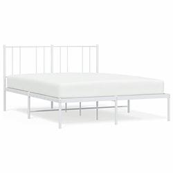 Foto van The living store bedframe klassiek - metaal - 196 x 125 x 90 cm - robuust en comfortabel - wit