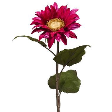 Foto van Kunstbloem sunflower velvet spray - fuchsia - 78 cm - leen bakker