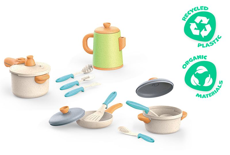 Foto van Kitchen toys kookgerei & keukenaccessoires speelset gerecycled