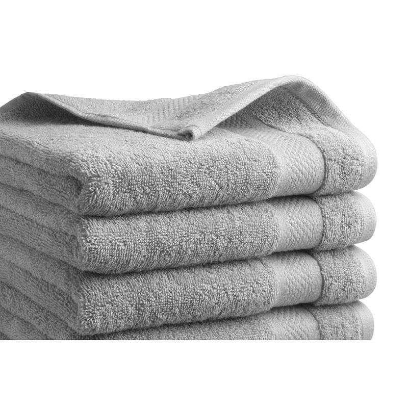 Foto van Katoenen handdoeken licht grijs - set van 6 stuks - 50 x 100 cm