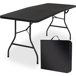 Foto van Goliving inklapbare tafel - klaptafel - campingtafel - vouwtafel buiten - 180 x 70 x 74 cm - zwart