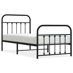 Foto van The living store bedframe classic s - metaal - 207x95x100 cm - zwart