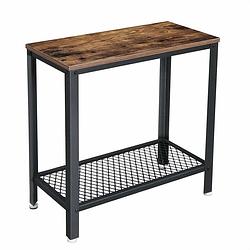 Foto van O'sdaddy wandtafel - sidetable industrieel - 60x30x60 - bruin