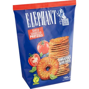 Foto van Elephant baked squeezed pretzels tomatoes & herbs 160g bij jumbo