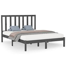 Foto van Vidaxl bedframe massief hout grijs 140x200 cm