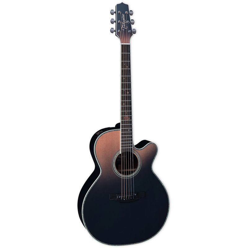 Foto van Takamine ltd2024 solar system gloss penumbra blue fade elektrisch-akoestische westerngitaar met semi-hard koffer