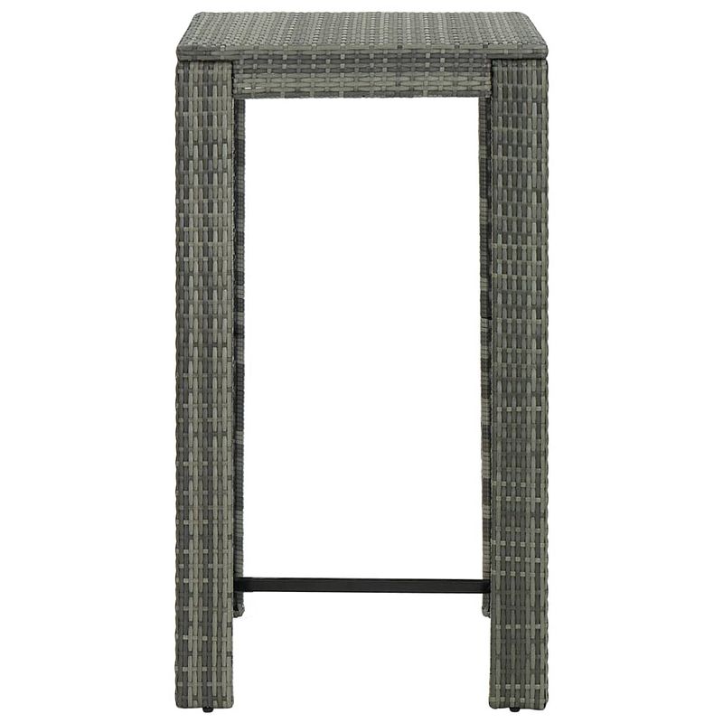 Foto van Infiori tuinbartafel 60,5x60,5x110,5 cm poly rattan grijs