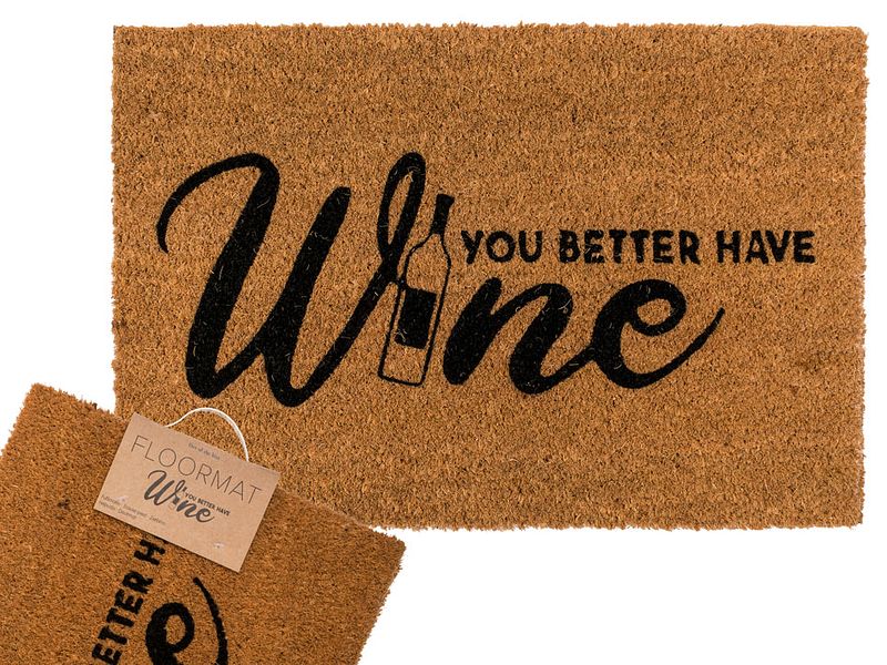 Foto van Floor mat you better have wine