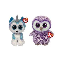 Foto van Ty - knuffel - beanie buddy - helena husky & moonlight owl