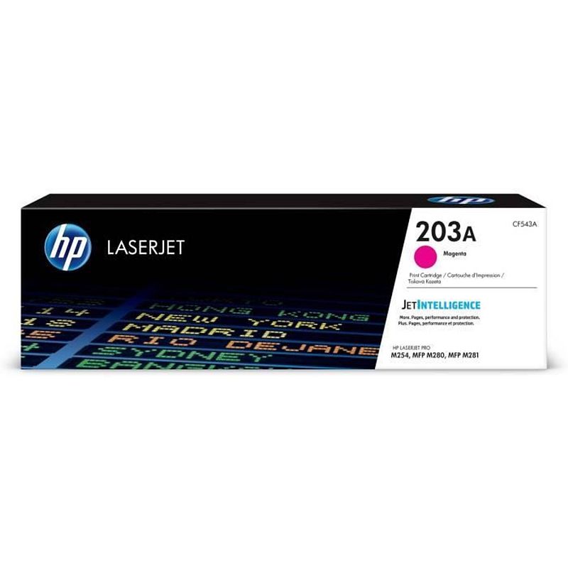 Foto van Hp 203a originele laserjet toner magenta (cf543a) voor hp color laserjet pro m254 / m280 / m281