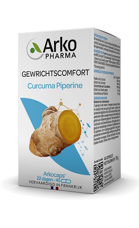 Foto van Arkocaps curcuma + piperine capsules 45st