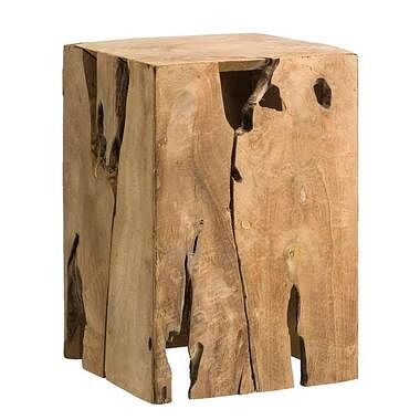Foto van Decoratief blok fenn - recycled hout - 35x25x25 cm - leen bakker