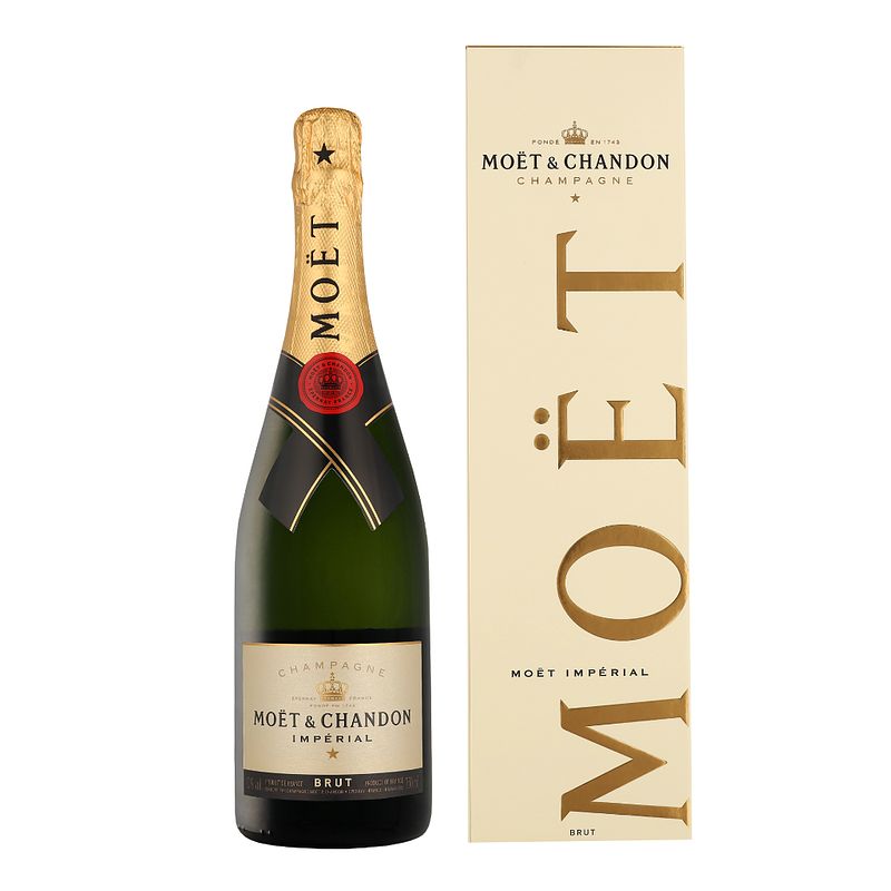 Foto van Moet & chandon brut imperial 75cl wijn + giftbox