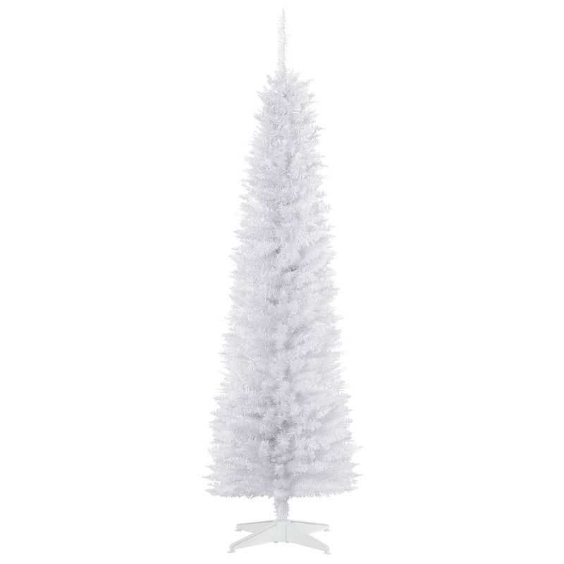 Foto van Christmasgoodz - kunstkerstboom - smalle kunstkerstboom - smalle kerstboom - wit - 180 cm