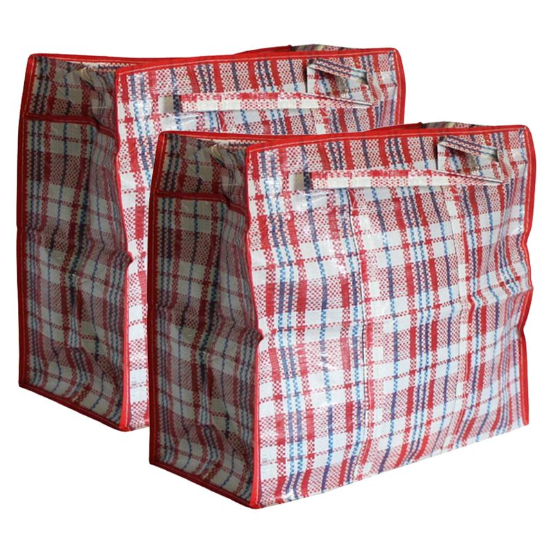 Foto van 2x stuks opbergtas/hoes voor kussen/deken/dekbed/slaapzak 80 x 70 x 30 cm rood - shoppers