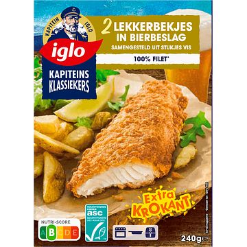 Foto van Iglo 2 lekkerbekjes in bierbeslag 240g bij jumbo