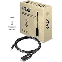 Foto van Club3d mini-displayport / hdmi adapterkabel mini displayport stekker, hdmi-a stekker 2.00 m zilver cac-1182 displayport-kabel