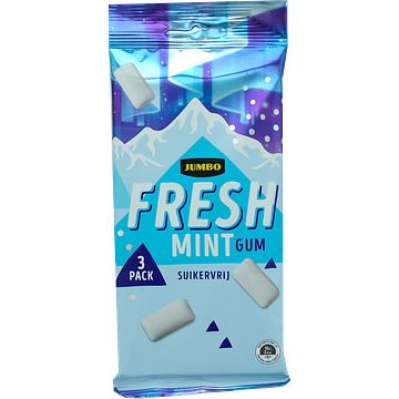 Foto van Jumbo fresh mint gum suikervrij 3 x 16, 8g