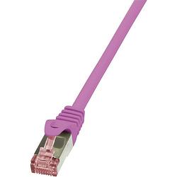 Foto van Logilink cq2089s rj45 netwerkkabel, patchkabel cat 6 s/ftp 7.50 m pink vlambestendig, snagless 1 stuk(s)