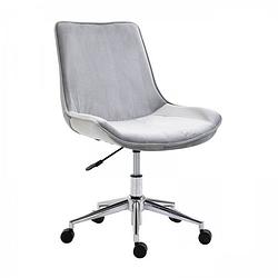 Foto van Bureaustoel ergonomisch - lage rugleuning - 360 graden draaibaar - stof/fluweel - grijs